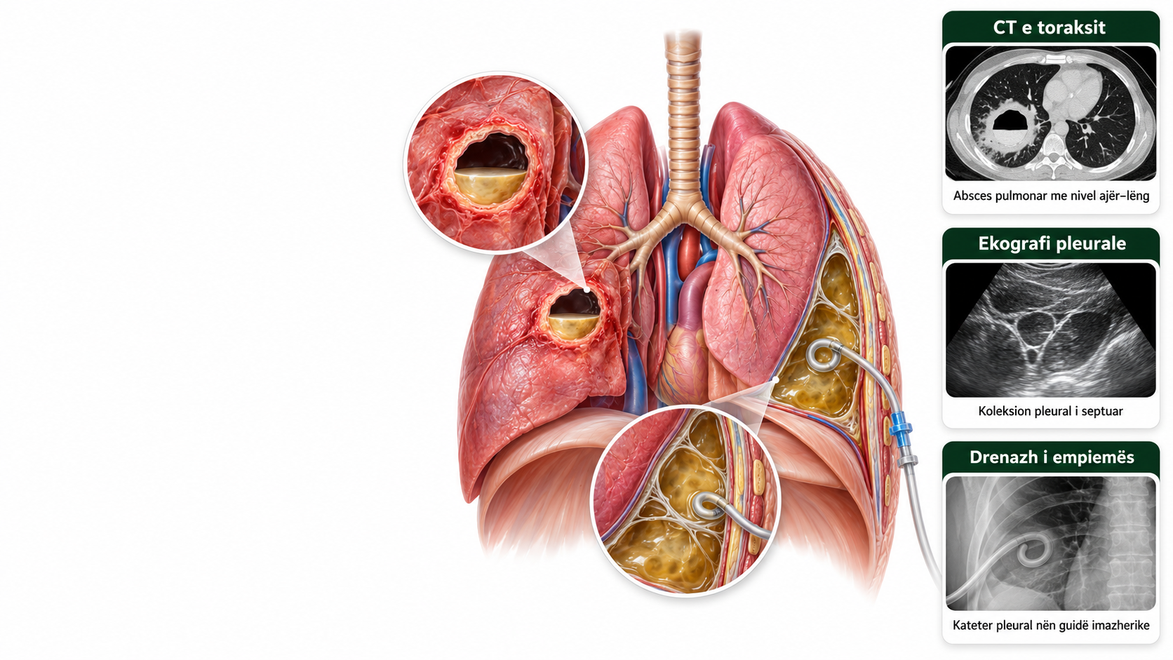 absces pulmonar dhe empiem